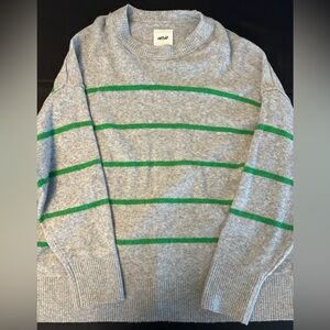 Aerie Green and Gray Striped Sweater